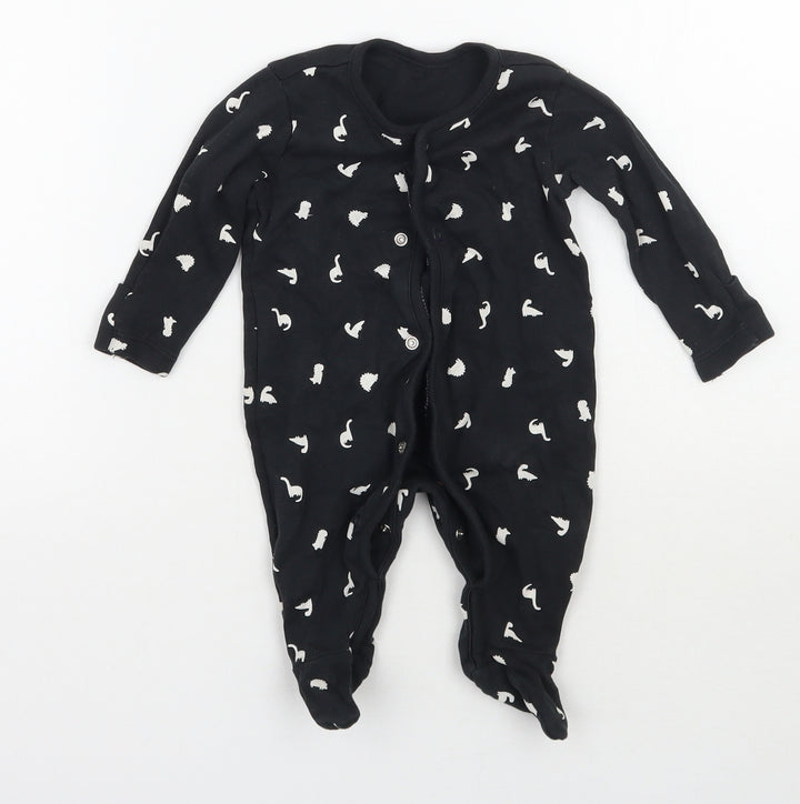 George Baby Black Geometric Babygrow One-Piece Size 0-3 Months