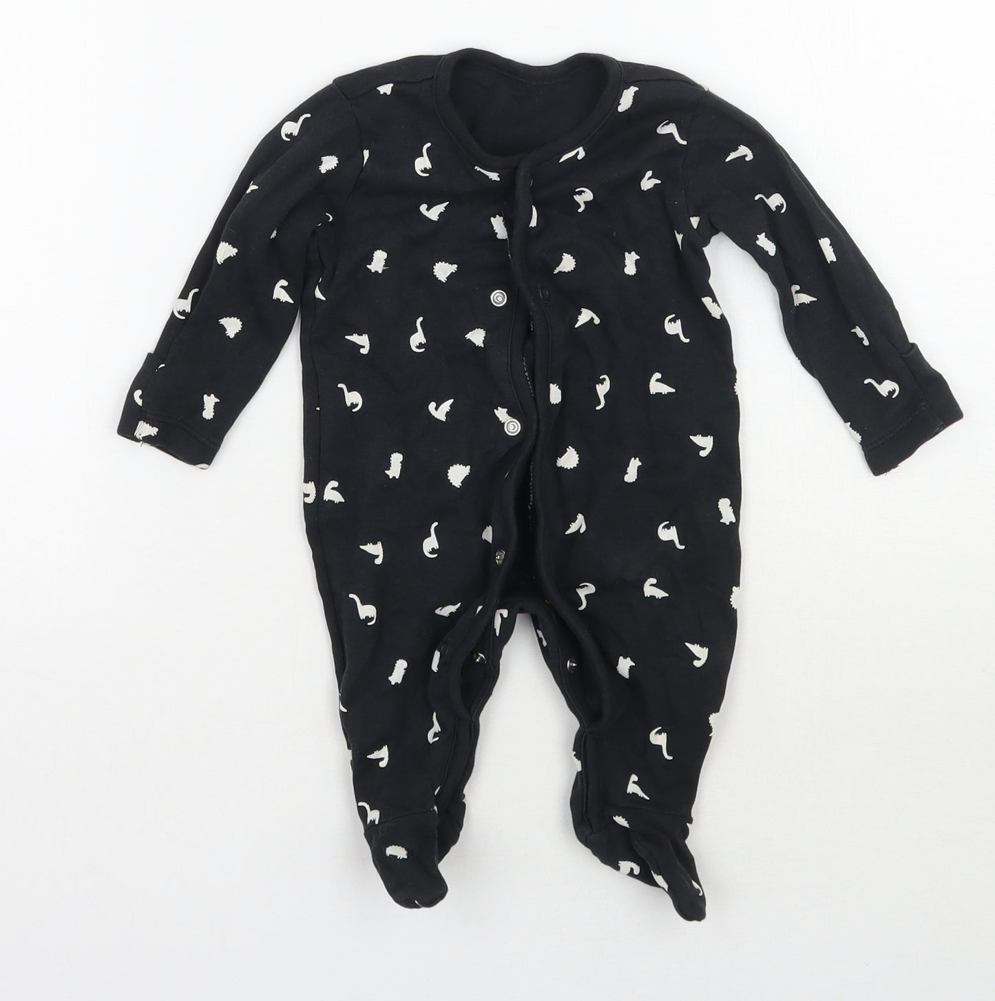George Baby Black Geometric  Babygrow One-Piece Size 0-3 Months