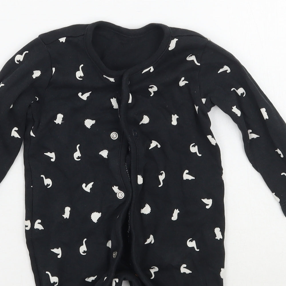 George Baby Black Geometric  Babygrow One-Piece Size 0-3 Months
