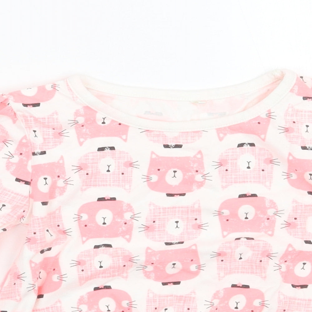 George Girls White Geometric  Basic T-Shirt Size 2-3 Years
