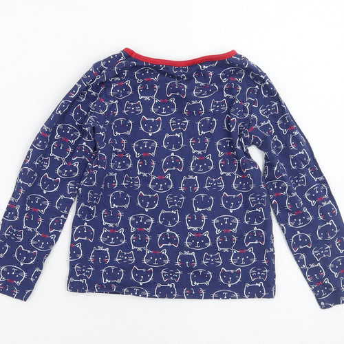 M&Co Girls Blue Geometric  Basic T-Shirt Size 2-3 Years