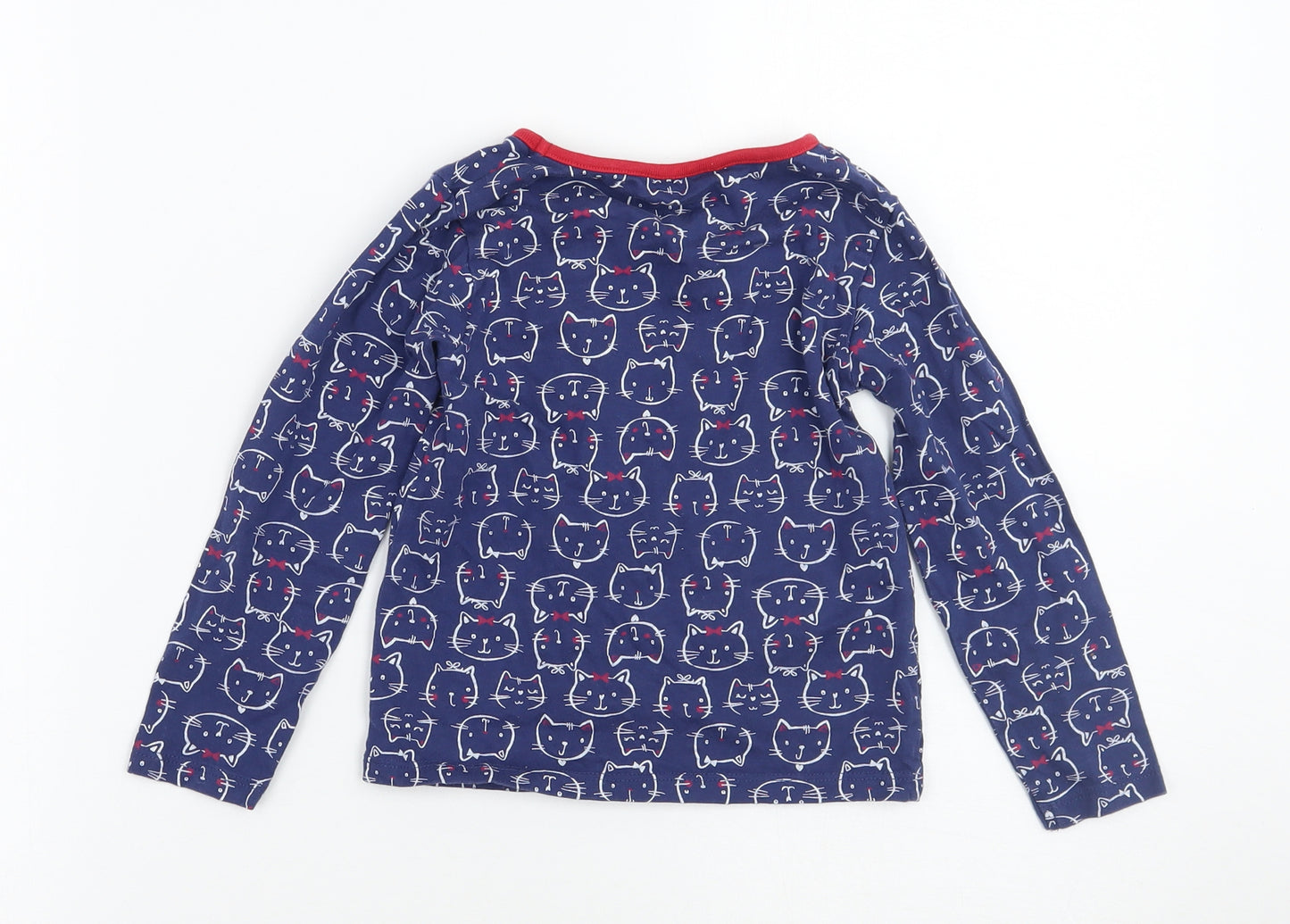 M&Co Girls Blue Geometric  Basic T-Shirt Size 2-3 Years