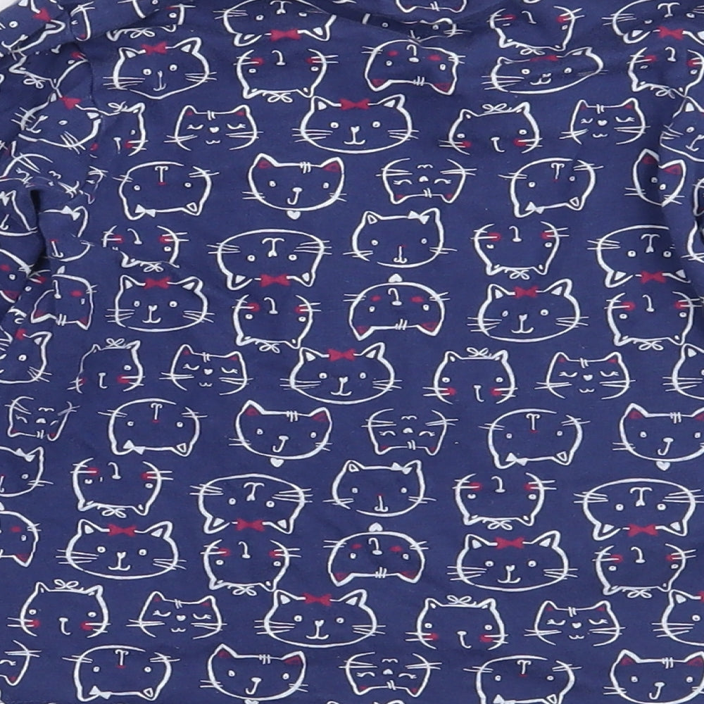 M&Co Girls Blue Geometric  Basic T-Shirt Size 2-3 Years