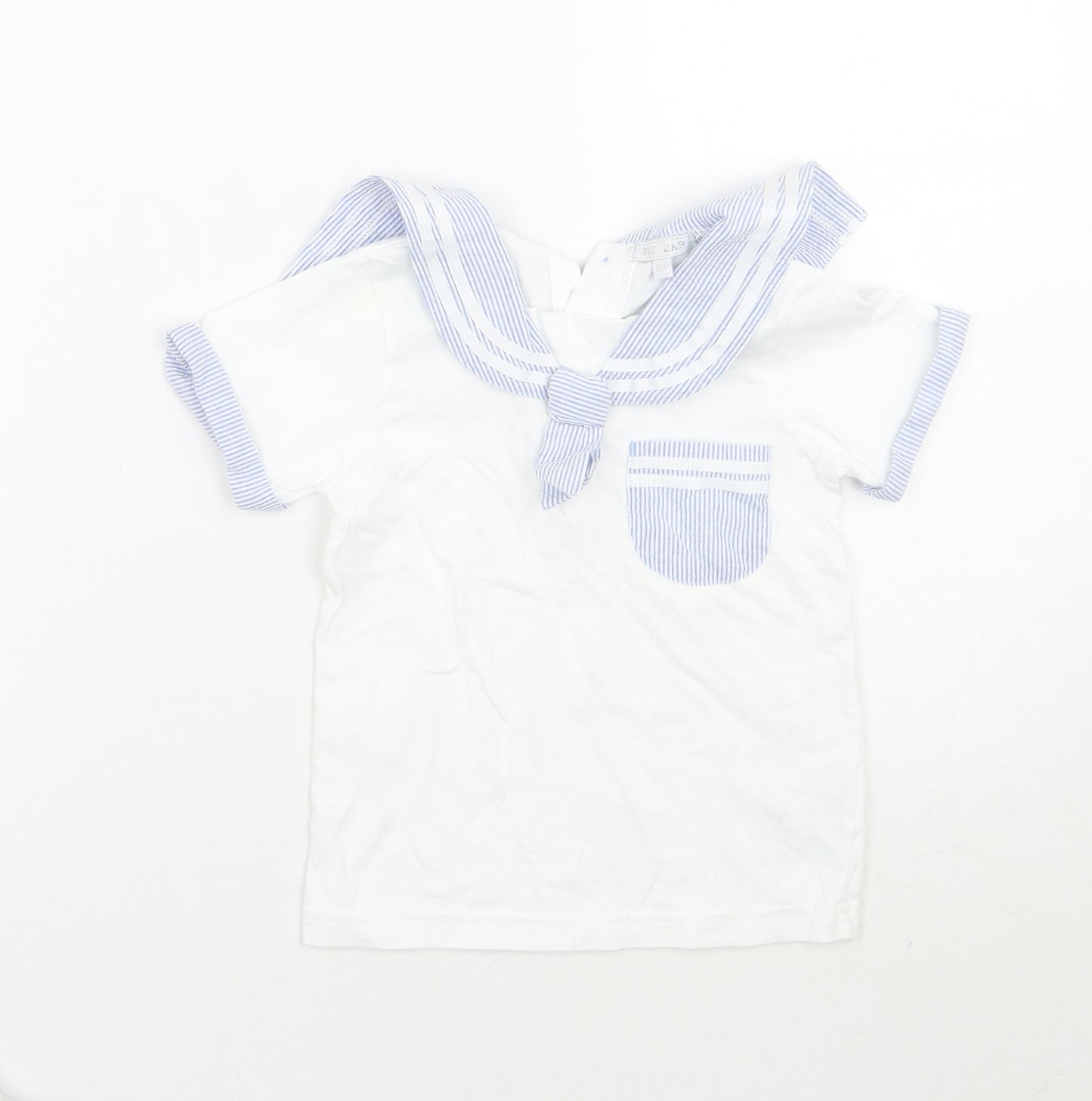 Zip Zap Boys White   Basic T-Shirt Size 3 Years