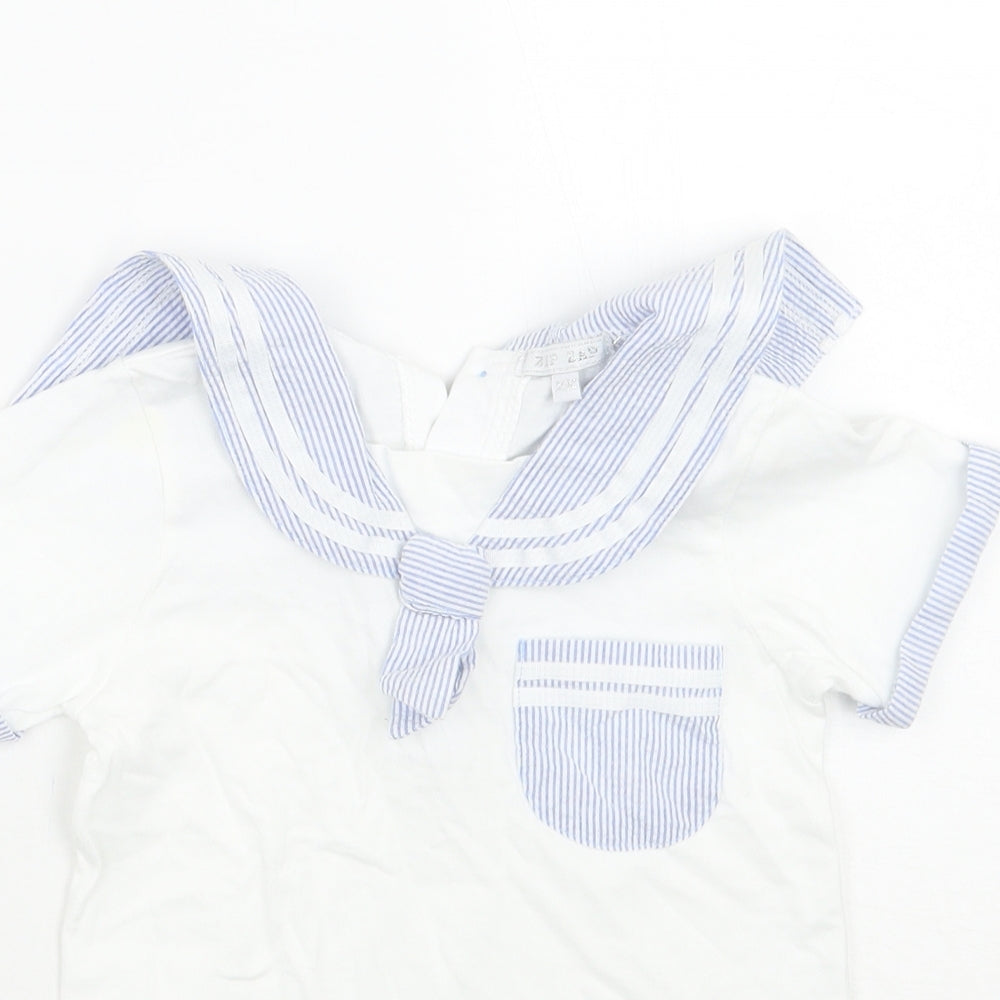 Zip Zap Boys White   Basic T-Shirt Size 3 Years