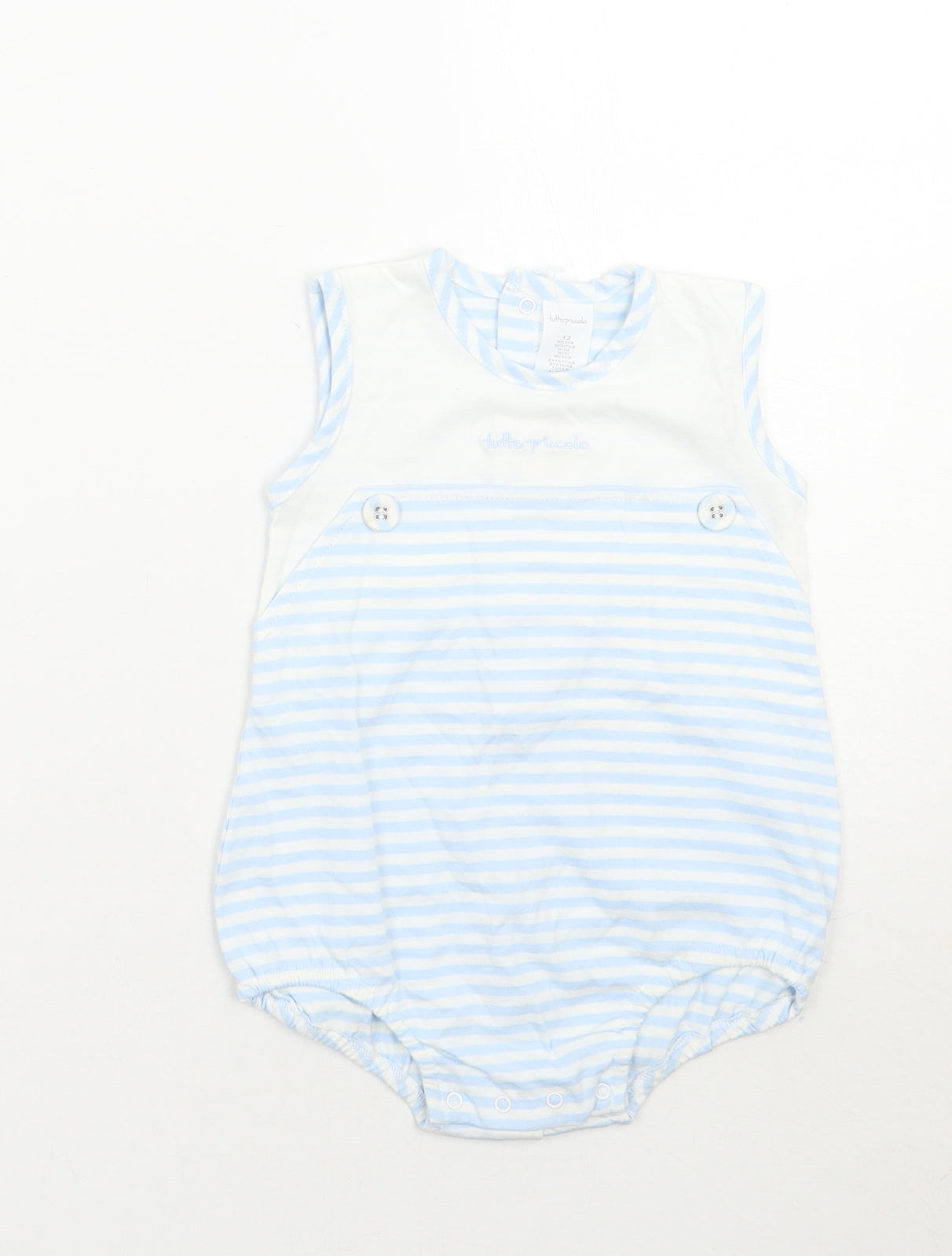 Tutto Piccolo Baby Blue Striped  Babygrow One-Piece Size 12 Months