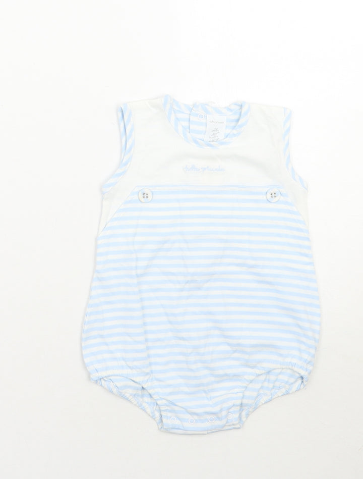 Tutto Piccolo Baby Blue Striped Babygrow One-Piece Size 12 Months