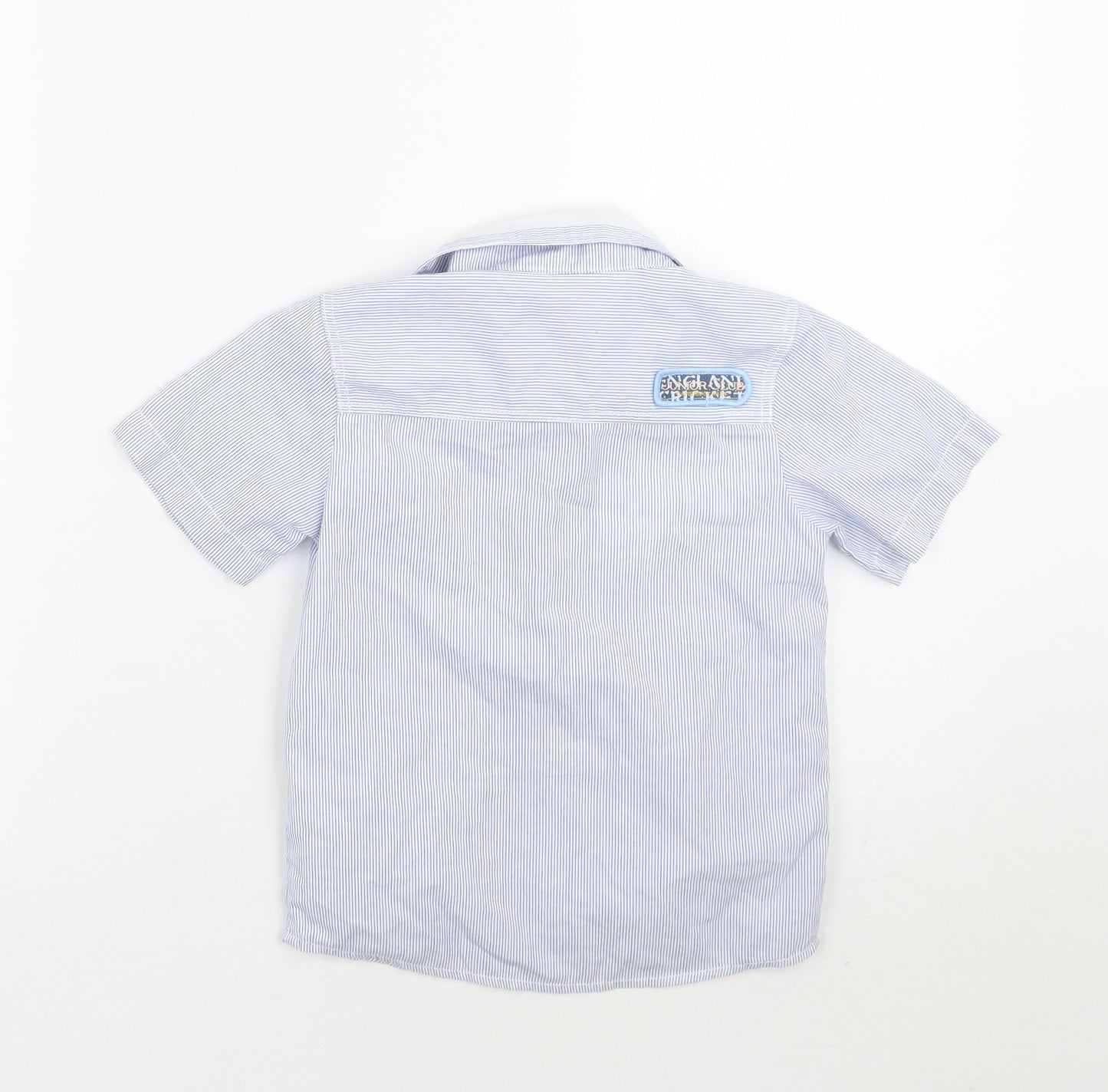 Children wear www Boys Blue Striped  Basic Button-Up Size 3 Years