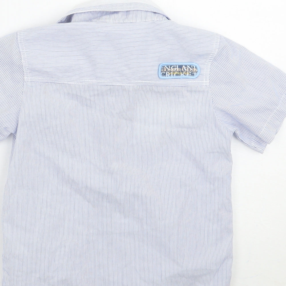 Children wear www Boys Blue Striped  Basic Button-Up Size 3 Years