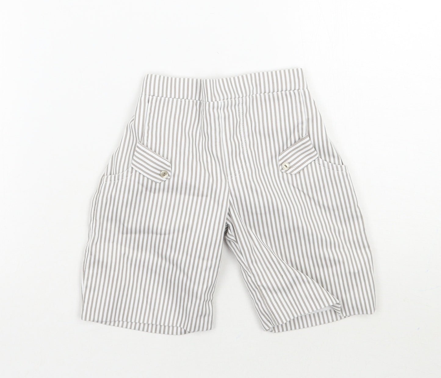 Pretty Originals Boys White Striped  Bermuda Shorts Size 3 Years