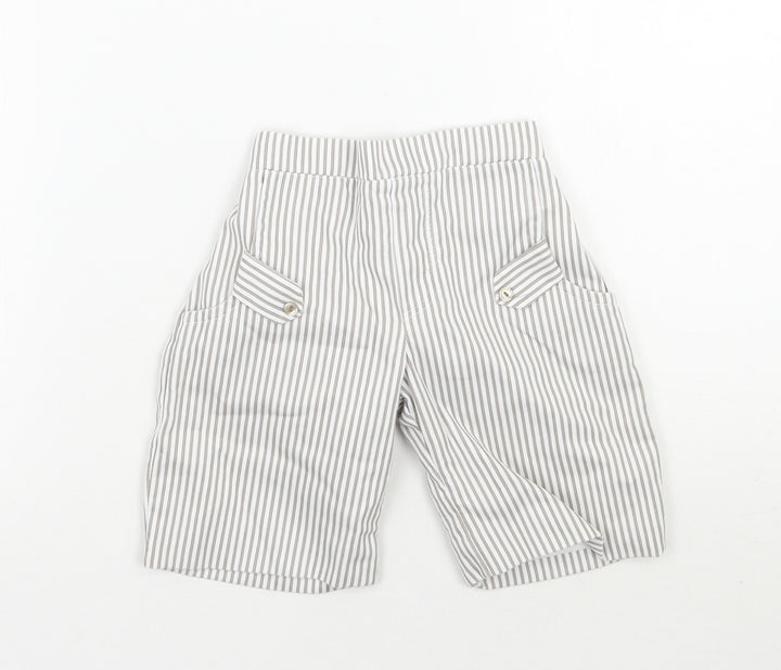 Pretty Originals Boys White Striped  Bermuda Shorts Size 3 Years