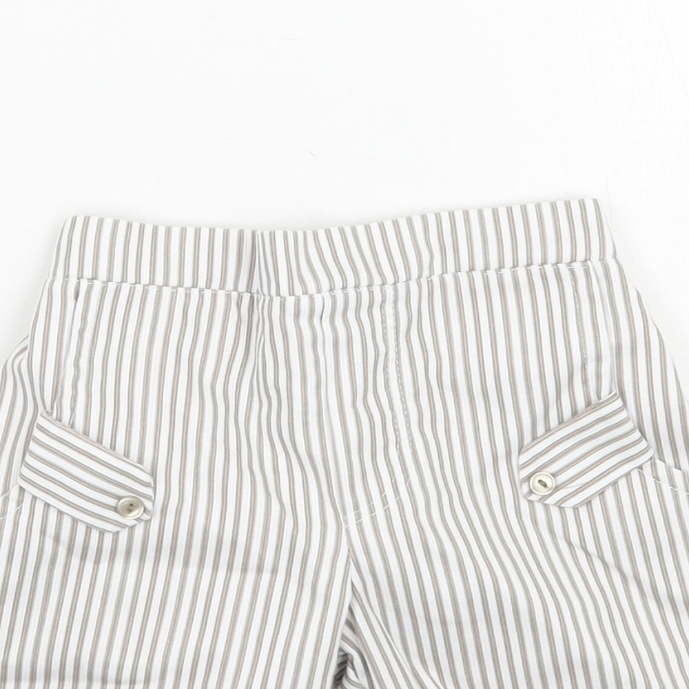 Pretty Originals Boys White Striped  Bermuda Shorts Size 3 Years