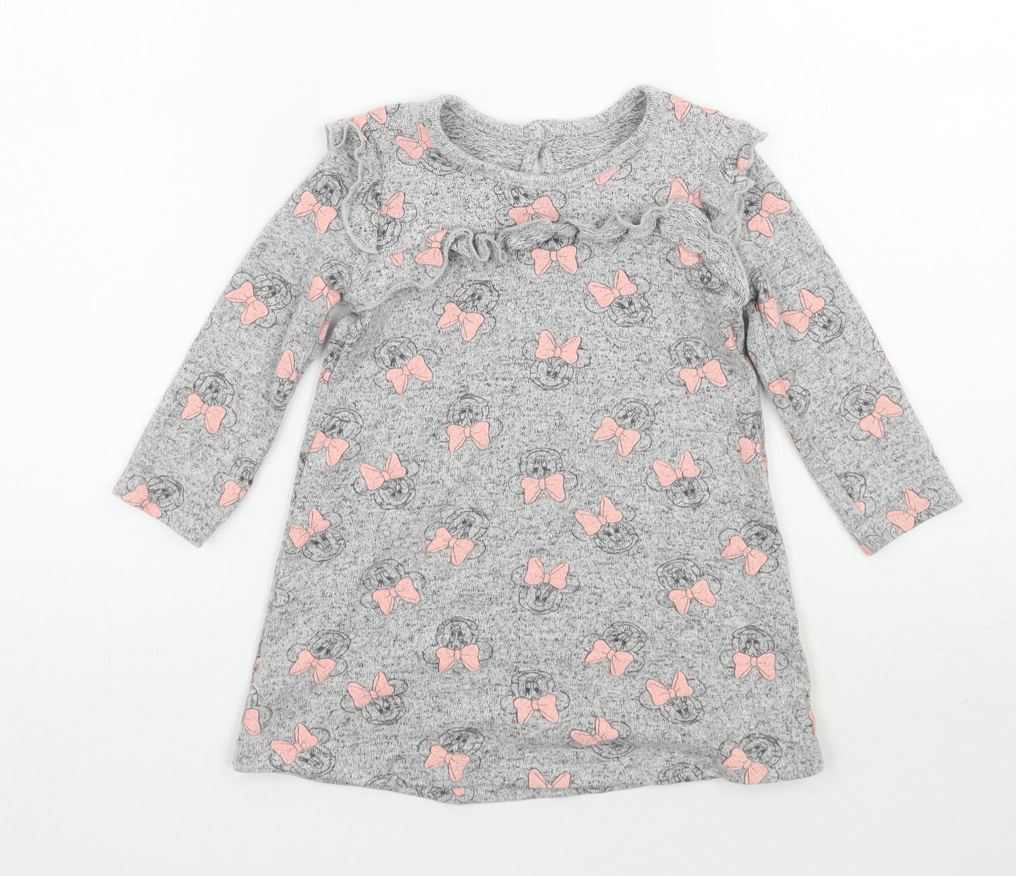 George Girls Grey Geometric  Basic T-Shirt Size 12-18 Months  - Disney