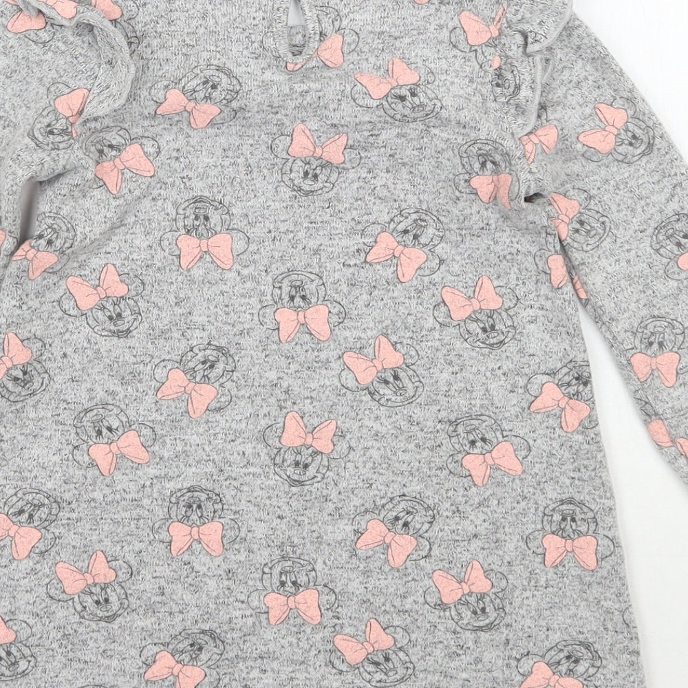 George Girls Grey Geometric  Basic T-Shirt Size 12-18 Months  - Disney