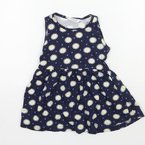 Primark Girls Blue Floral  A-Line  Size 24 Months