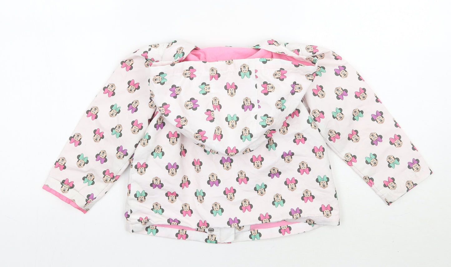TU Girls White Geometric  Jacket Coat Size 2-3 Years  - Disney