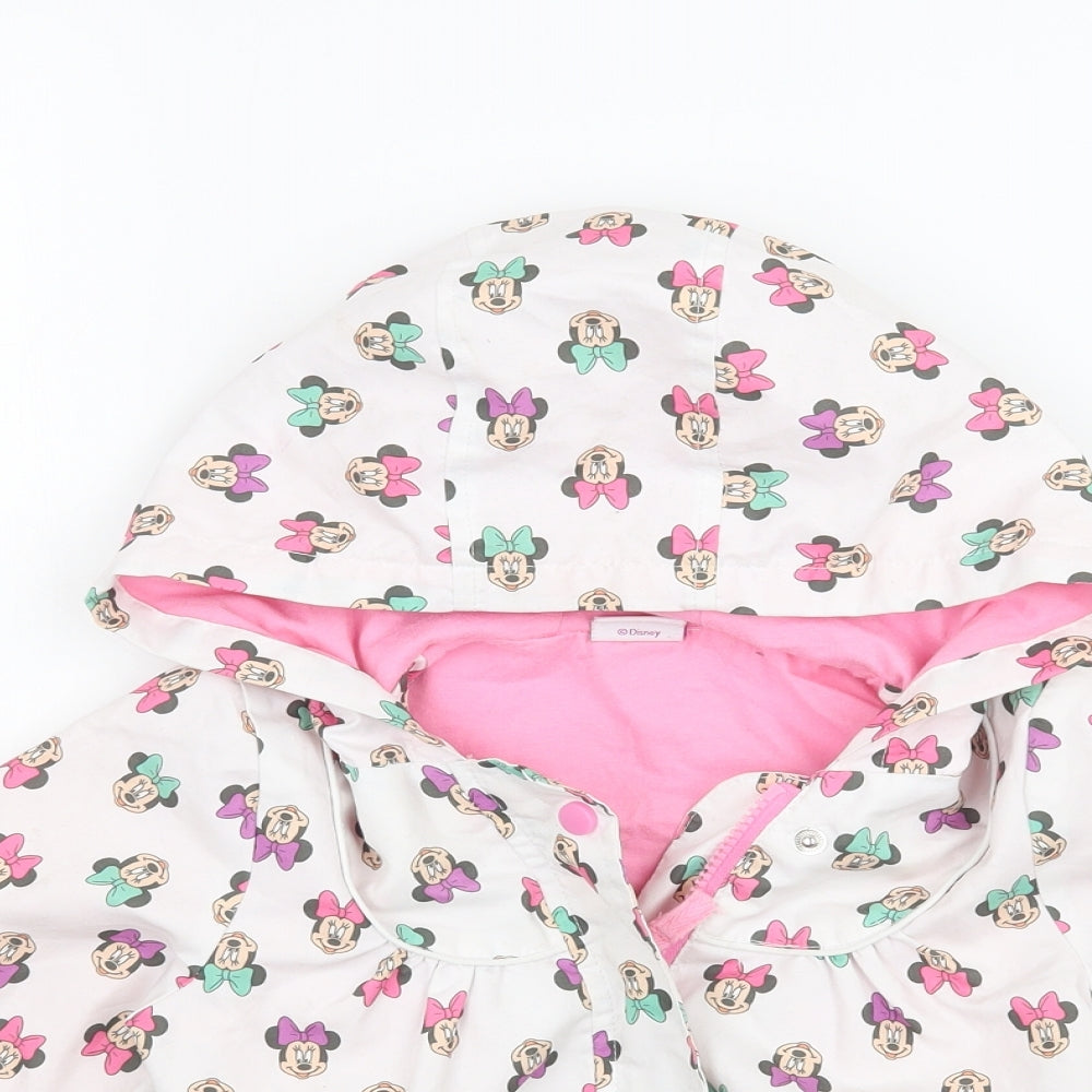 TU Girls White Geometric  Jacket Coat Size 2-3 Years  - Disney