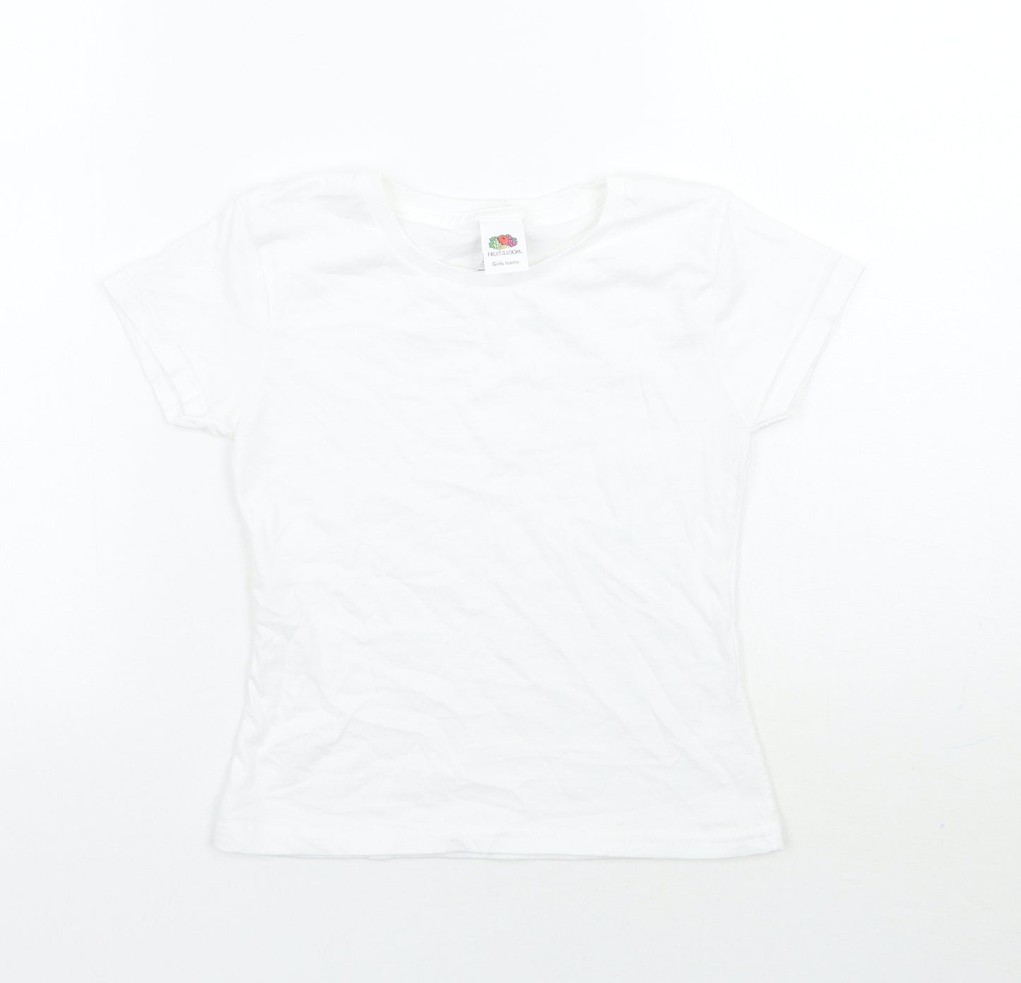 Fruit of the Loom Girls White   Basic T-Shirt Size 3-4 Years