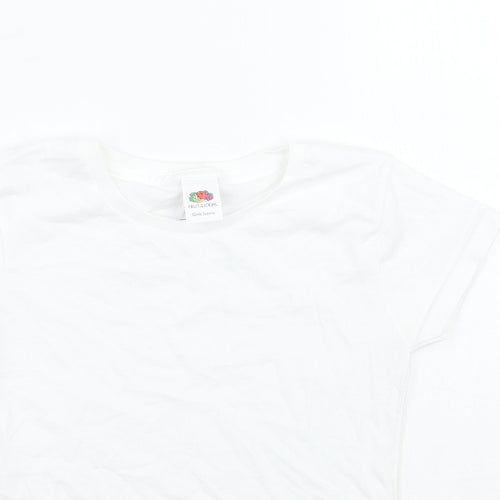 Fruit of the Loom Girls White   Basic T-Shirt Size 3-4 Years