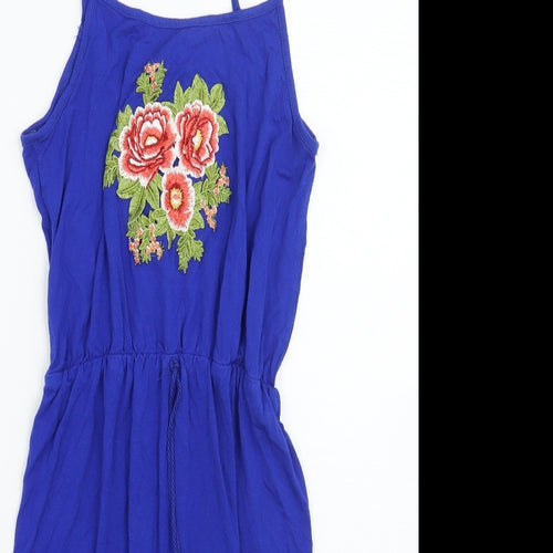 Primark Womens Blue Floral  A-Line  Size 8