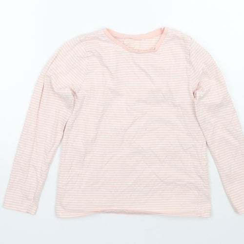 George Girls Pink Striped  Basic T-Shirt Size 9-10 Years