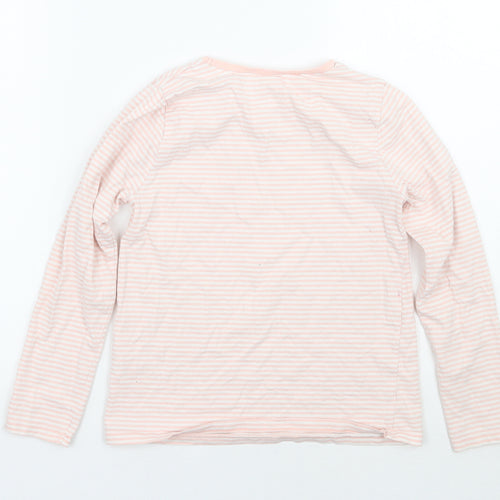 George Girls Pink Striped  Basic T-Shirt Size 9-10 Years