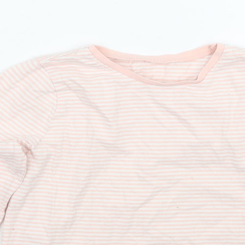 George Girls Pink Striped  Basic T-Shirt Size 9-10 Years