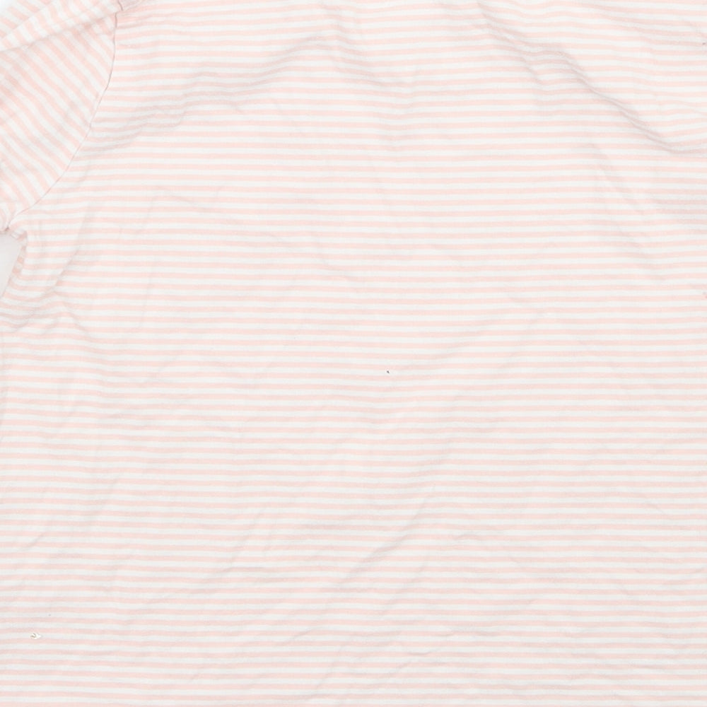 George Girls Pink Striped  Basic T-Shirt Size 9-10 Years