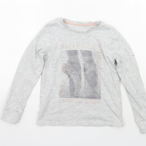 George Girls Grey   Basic T-Shirt Size 9-10 Years