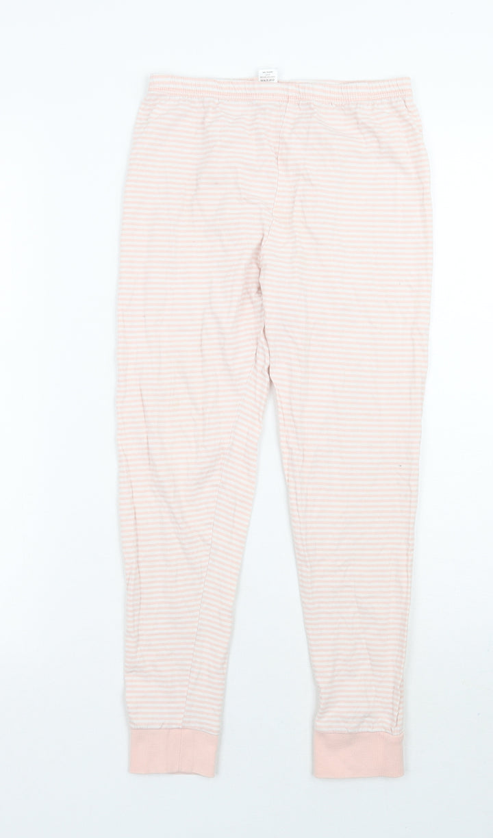 George Girls Pink Striped  Sweatpants Trousers Size 9 Years
