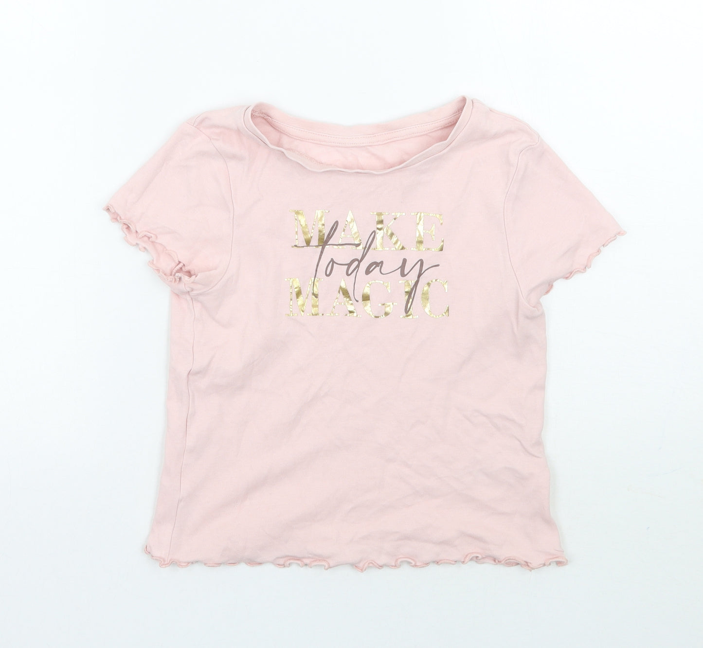 George Girls Pink   Basic T-Shirt Size 8-9 Years