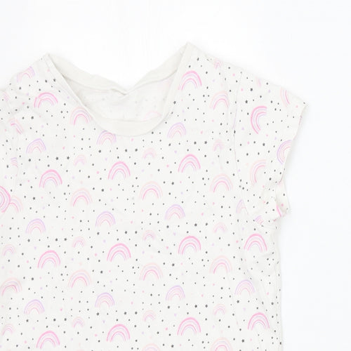 George Girls White Geometric  Top Pyjama Set Size 9-10 Years