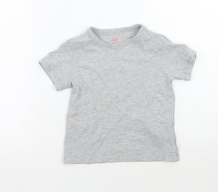 H&M Girls Grey   Basic T-Shirt Size 3 Years