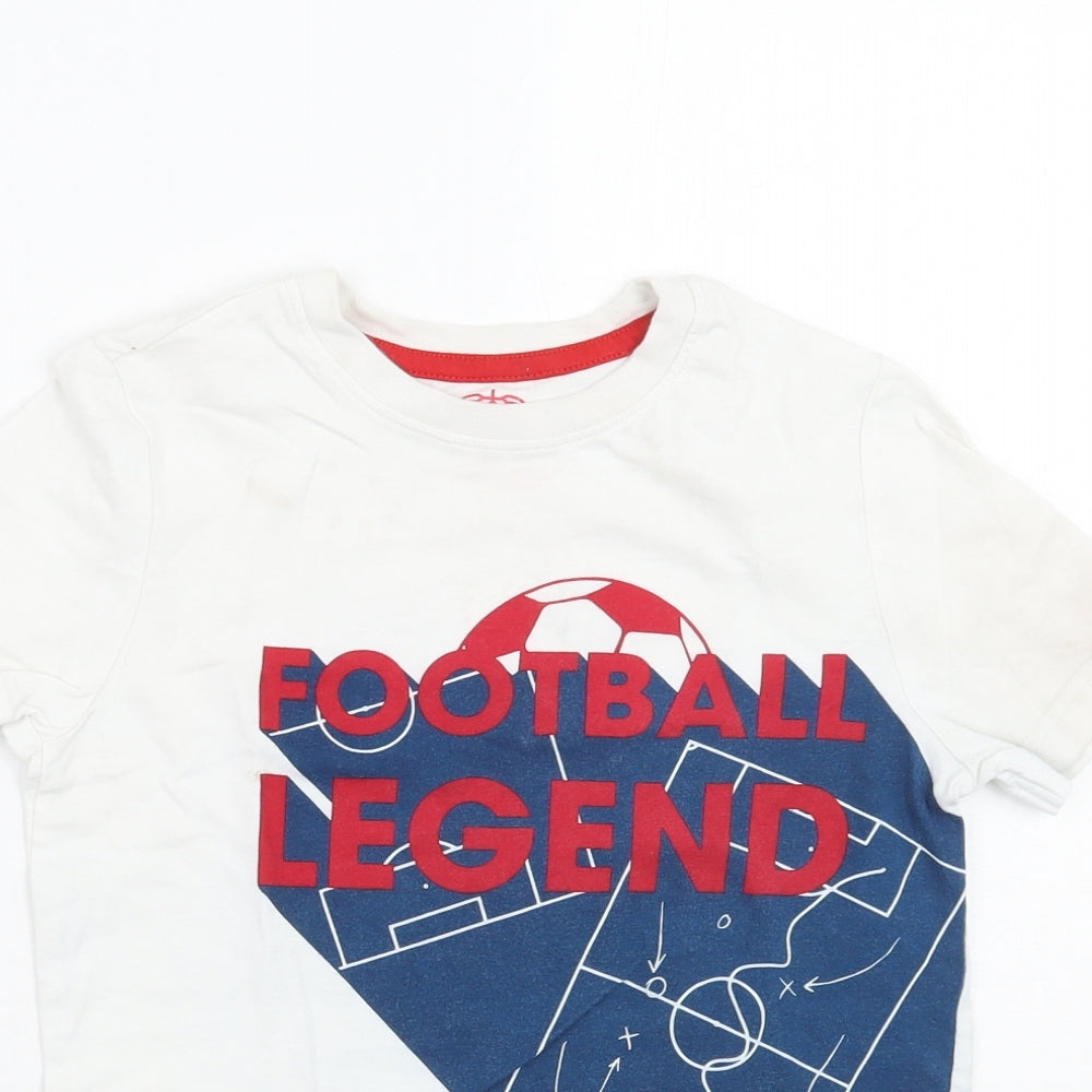 F&F Boys White   Basic T-Shirt Size 7 Years