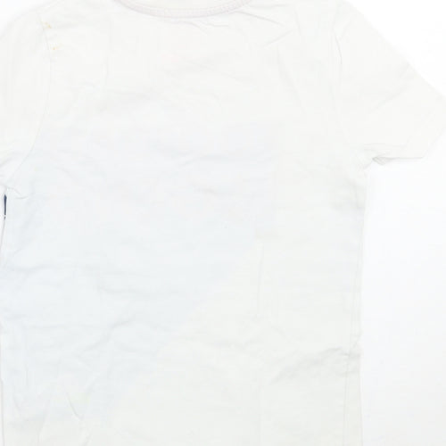 F&F Boys White   Basic T-Shirt Size 7 Years