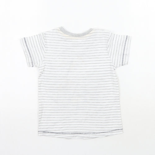 Matalan Boys White Striped  Basic T-Shirt Size 2-3 Years