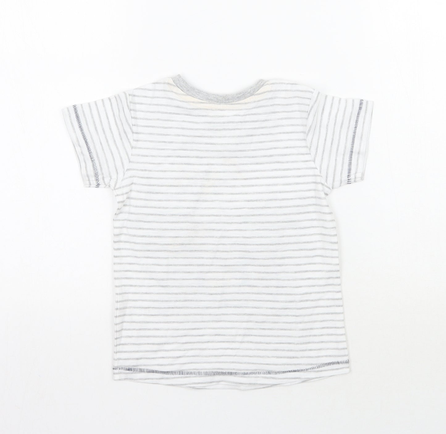 Matalan Boys White Striped  Basic T-Shirt Size 2-3 Years