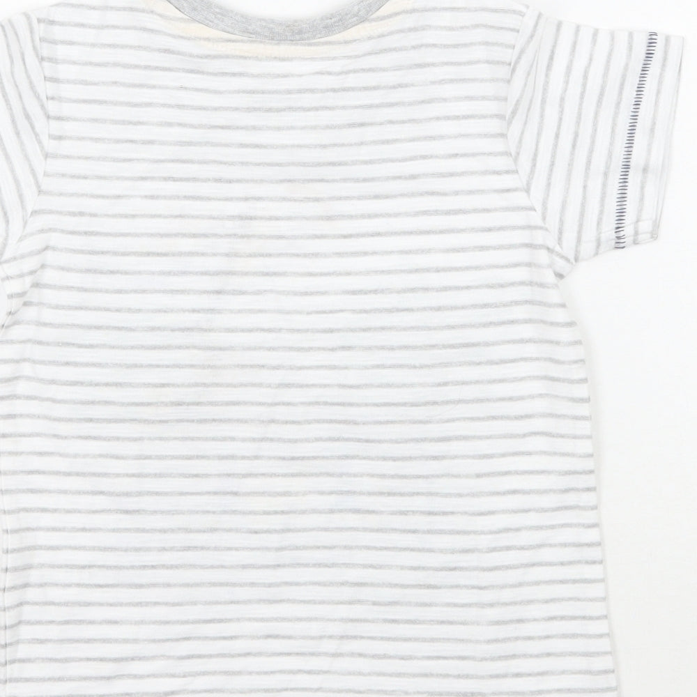 Matalan Boys White Striped  Basic T-Shirt Size 2-3 Years