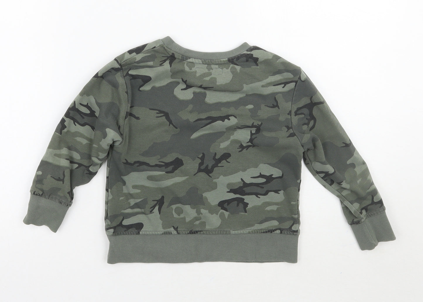 NEXT Boys Green Camouflage  Pullover Jumper Size 3 Years