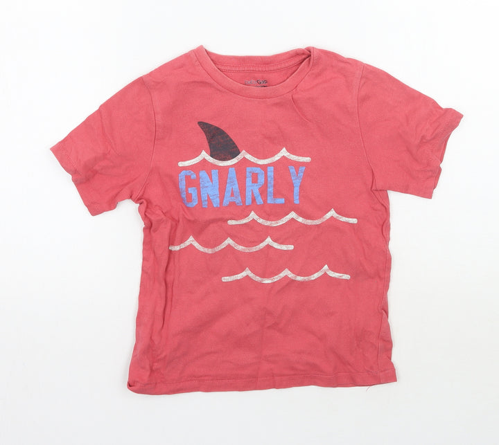 Gap Boys Red   Basic T-Shirt Size 5 Years