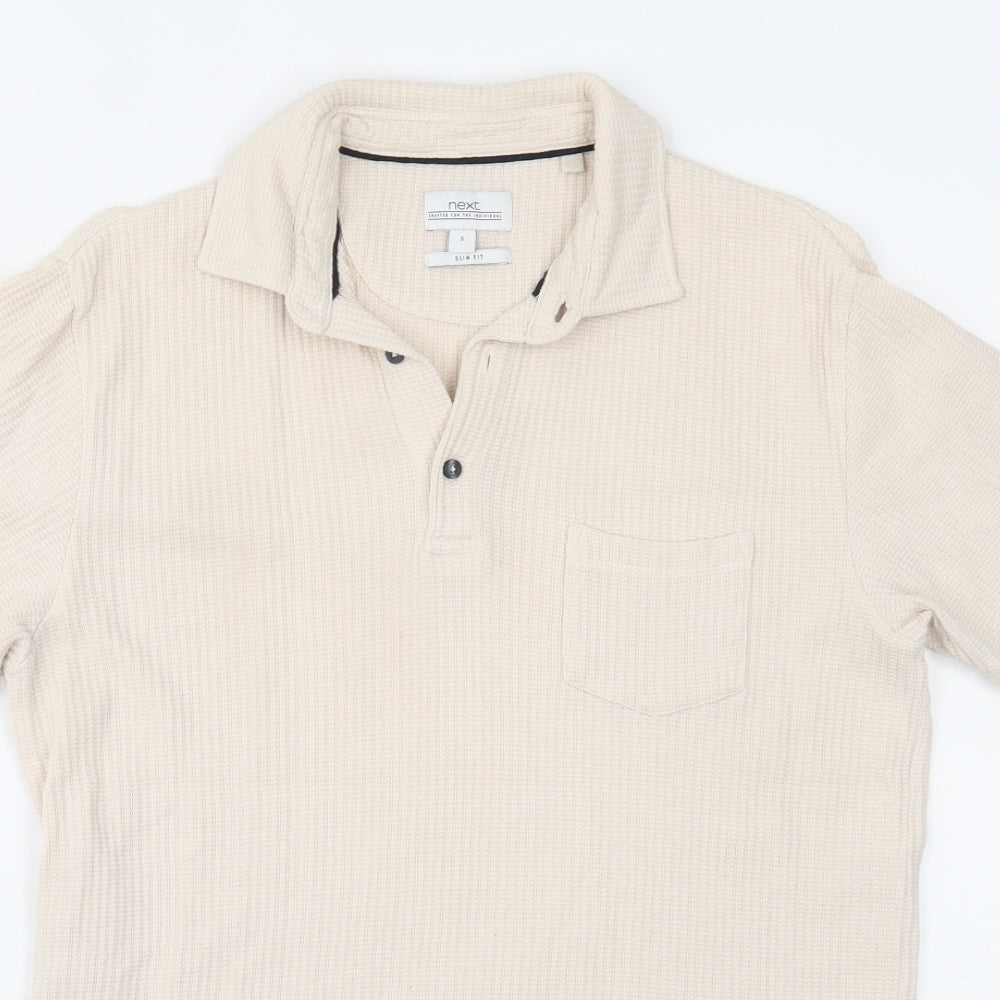 NEXT Mens Beige    Polo Size S