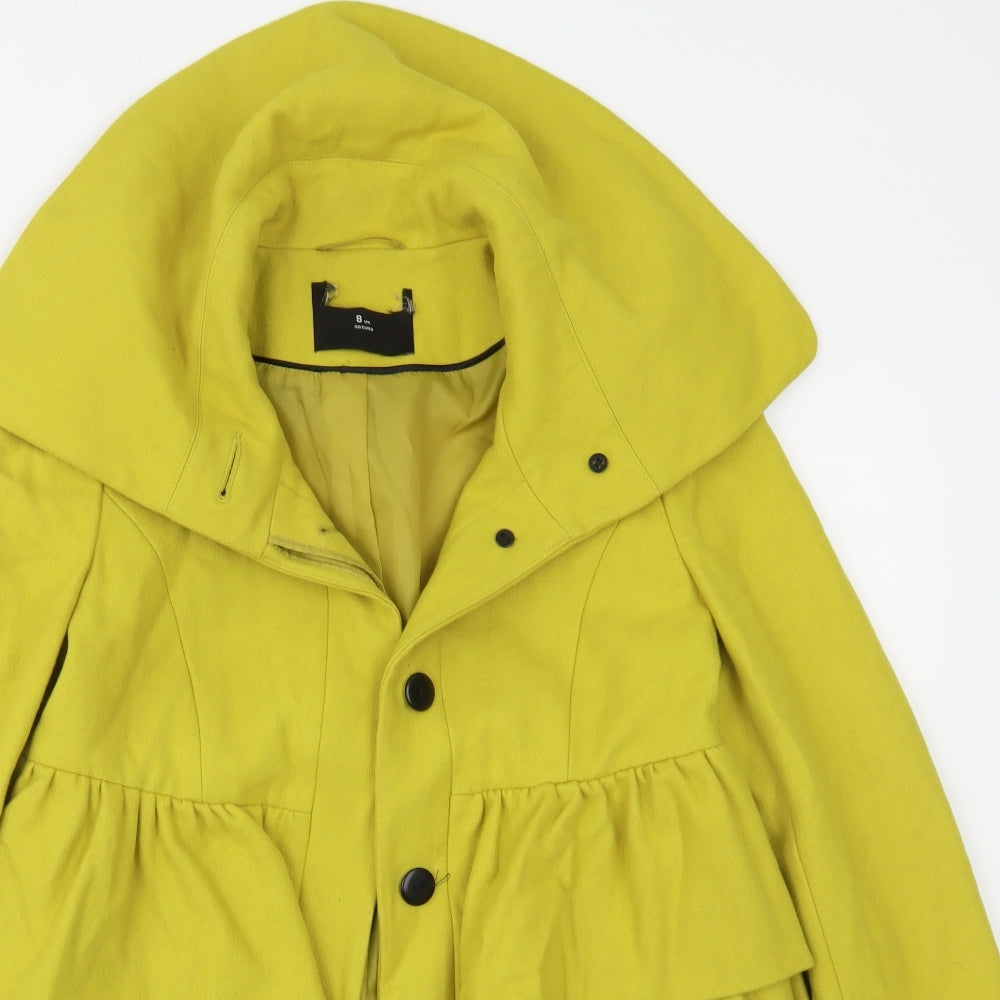 Preworn Womens Yellow   Overcoat Coat Size 8