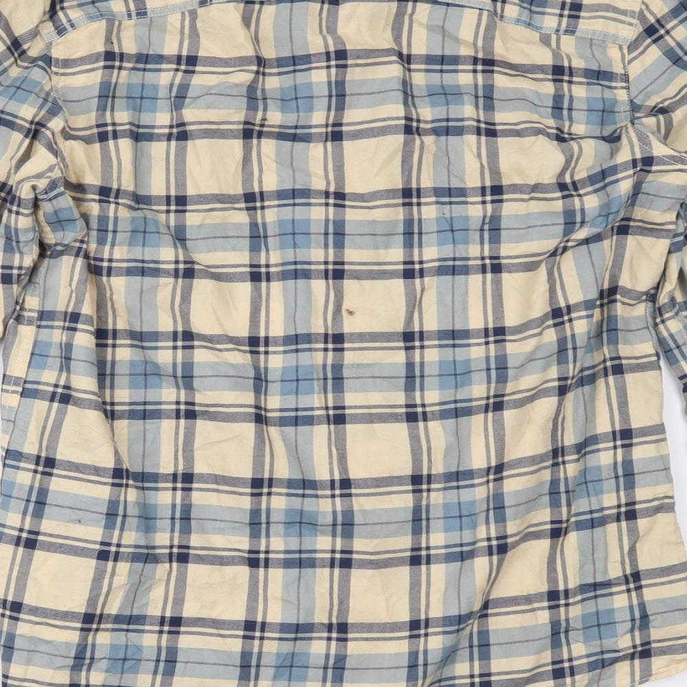 JACK & JONES Mens Blue Plaid   Button-Up Size XL