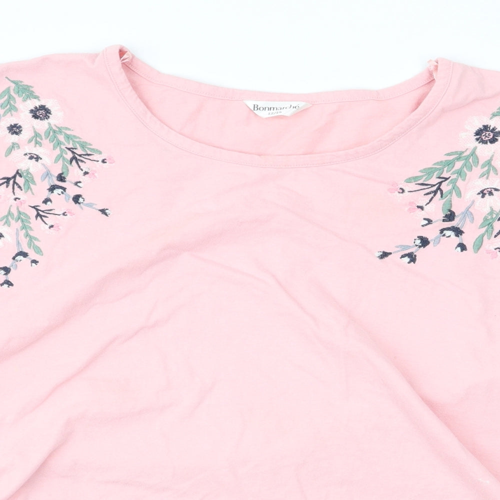 Bonmarché Womens Pink   Basic T-Shirt Size 14