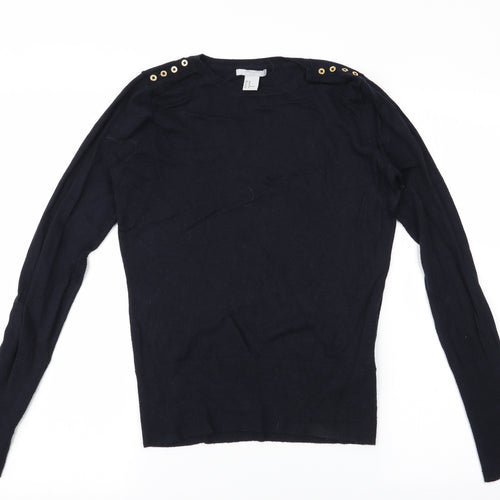 H&M Womens Black   Pullover Jumper Size M