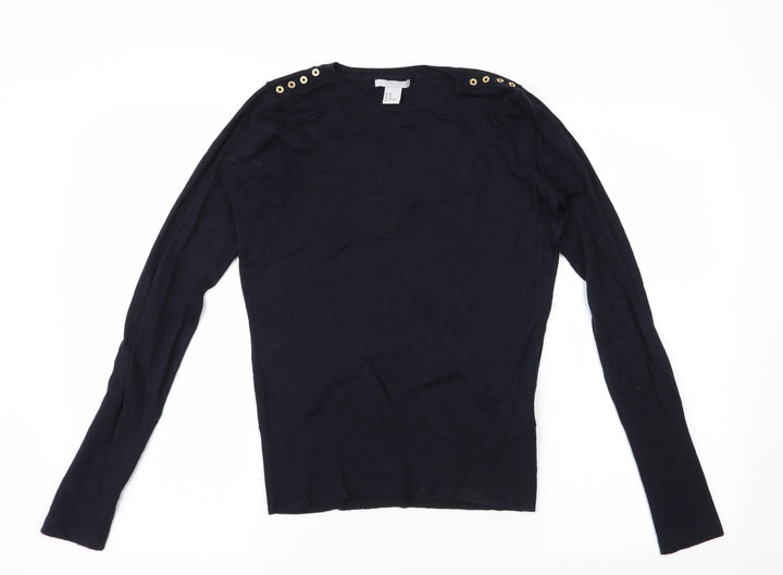H&M Womens Black   Pullover Jumper Size M