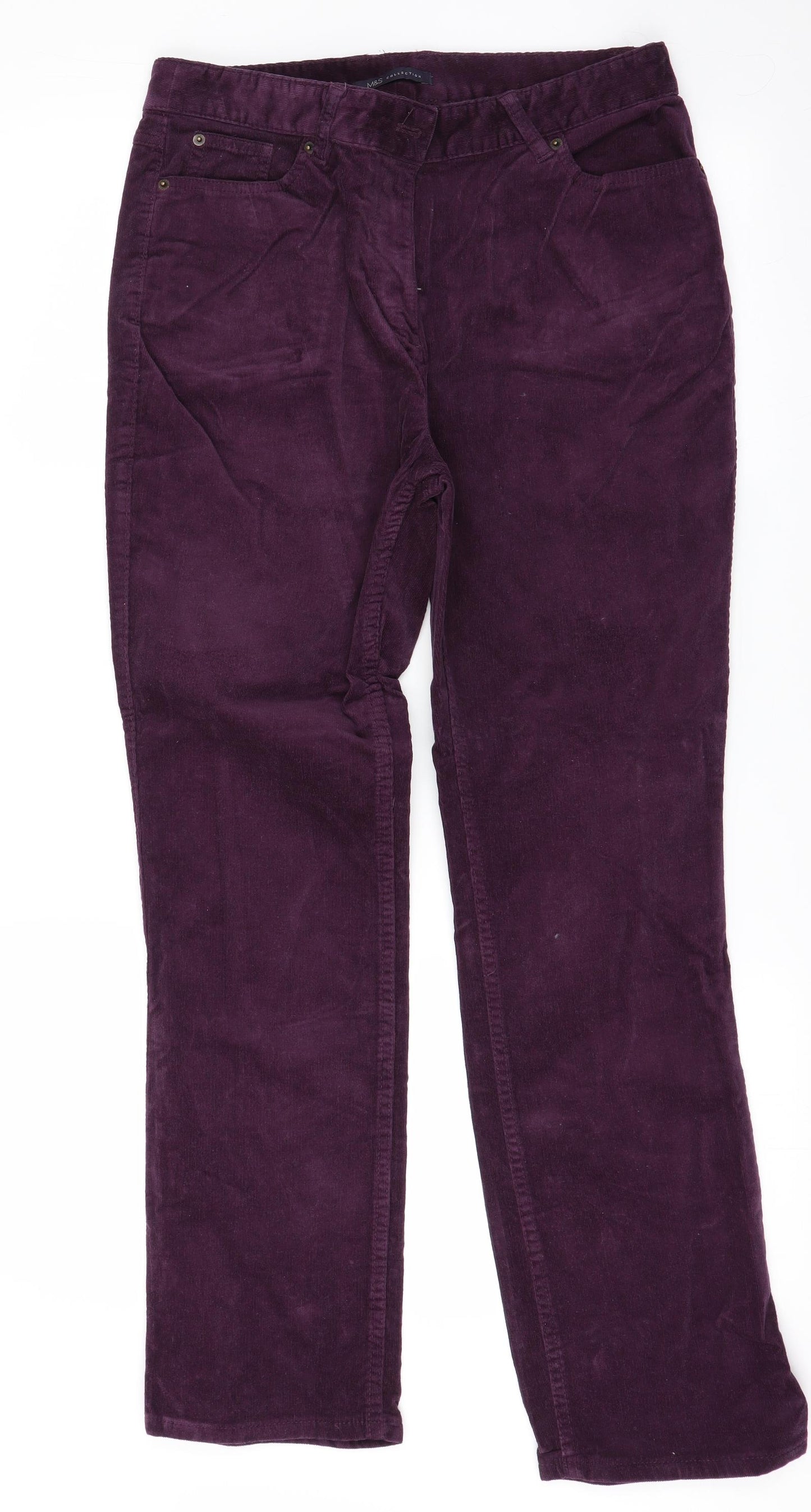 Marks and Spencer Womens Purple   Trousers  Size 12 L28 in