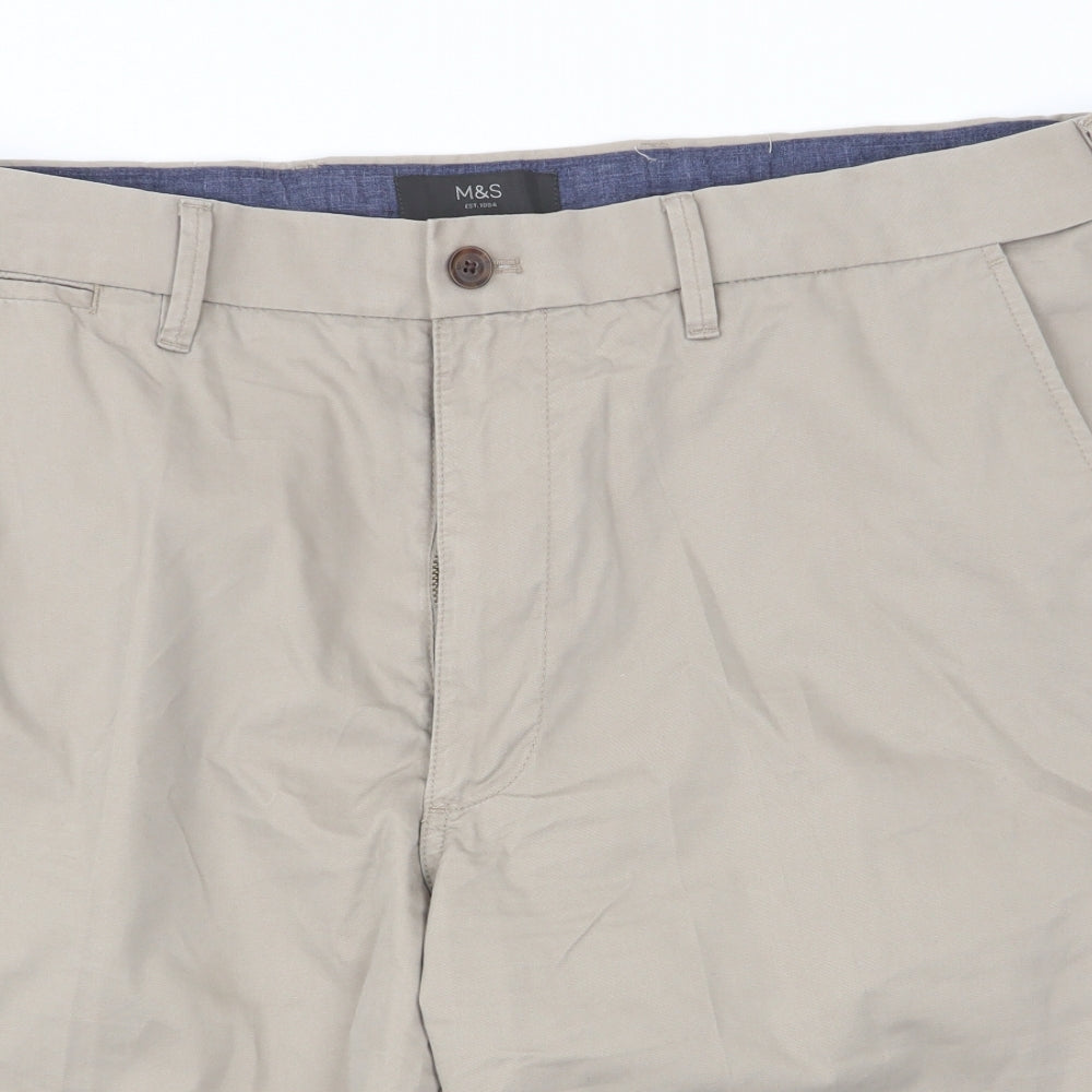 Marks and Spencer Mens Beige   Chino Shorts Size 38