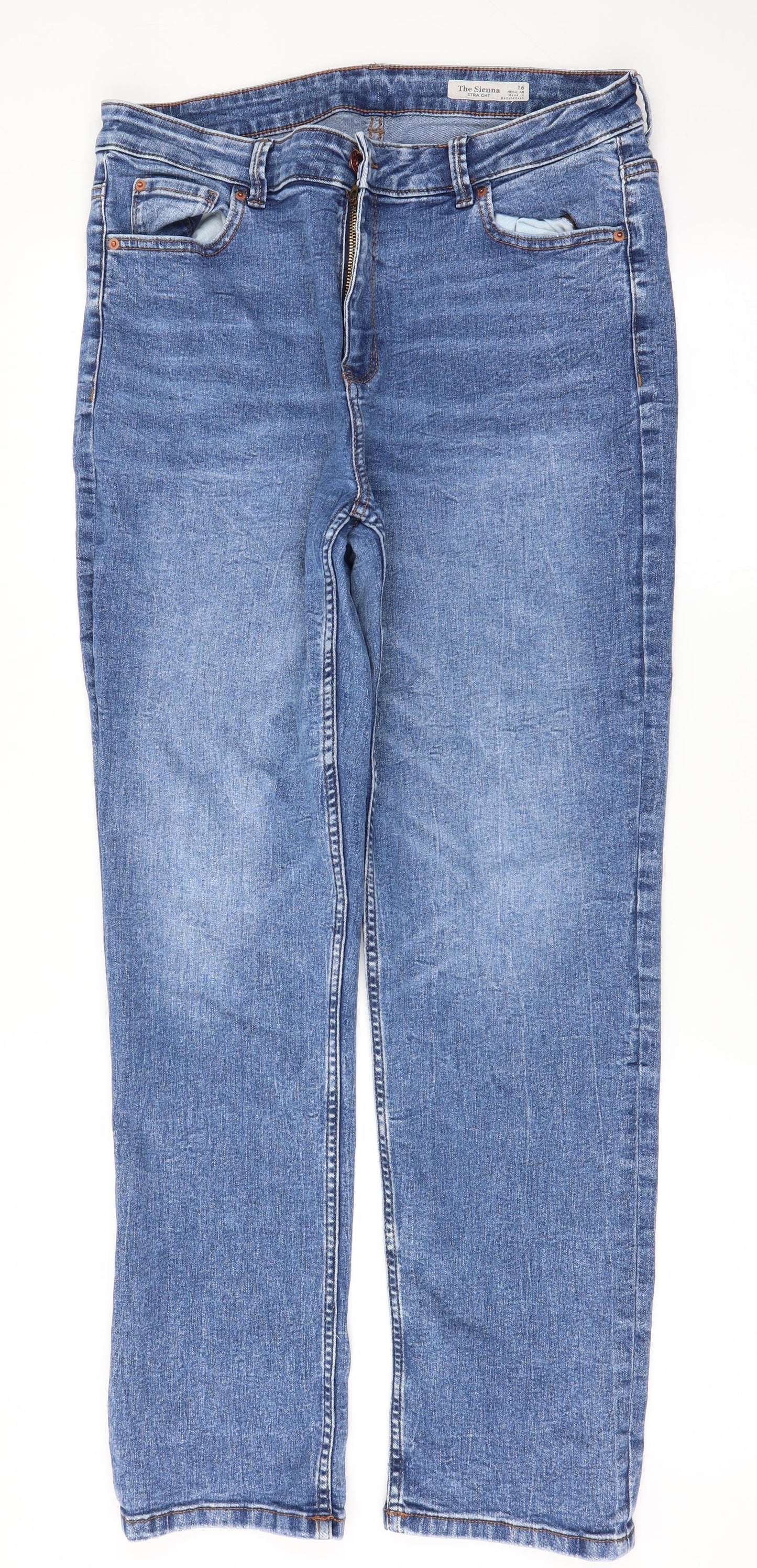 Marks and Spencer Womens Blue   Straight Jeans Size 16 L29 in