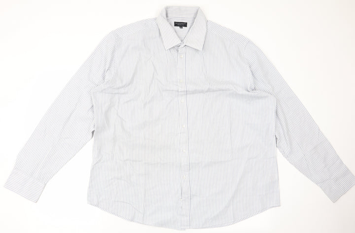 Matalan Mens Black Striped   Button-Up Size 18.5